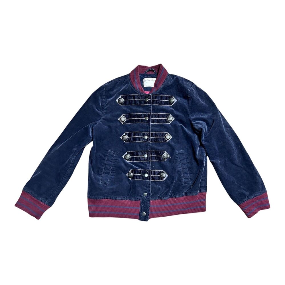 We The Free, Free People, Atlas Corduroy Bomber Jacket, Blue & Red, Small, Used